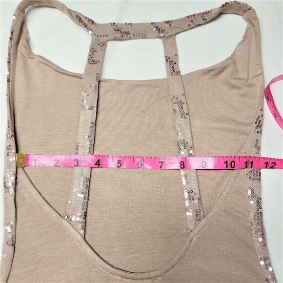 Sexy Strapless Light Taupe Glitter Dress  Size S - Picture 11 of 12